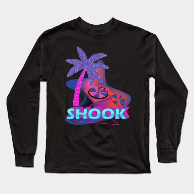Vaporwave Aesthetic Shook Long Sleeve T-Shirt by alcoshirts